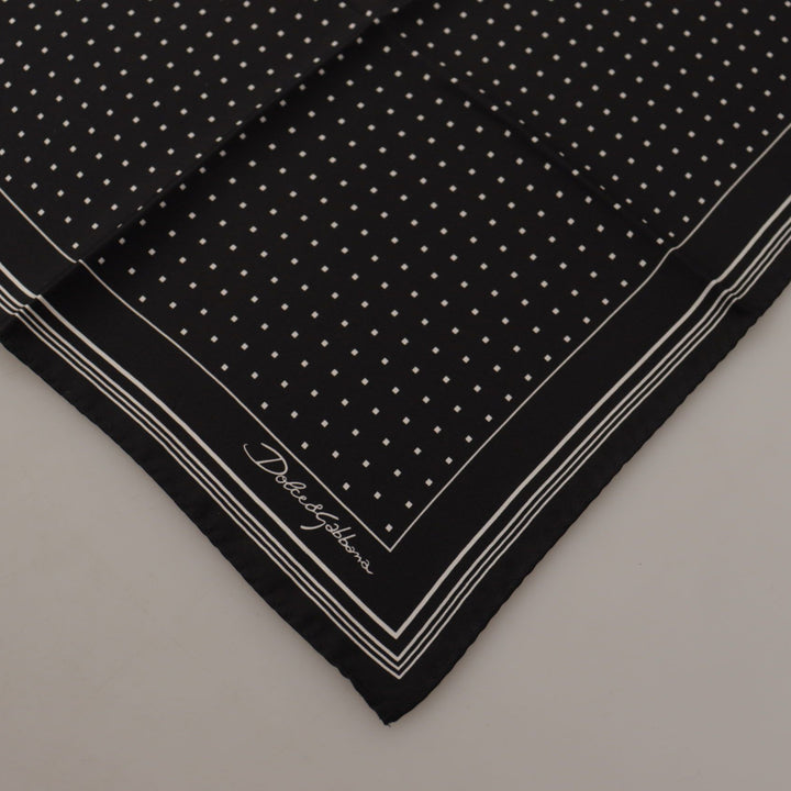 Dolce & Gabbana Black Polka Dots DG Logo Square Handkerchief