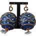 Dolce & Gabbana Blue Christmas Ball Crystal Hook Gold Brass Earrings