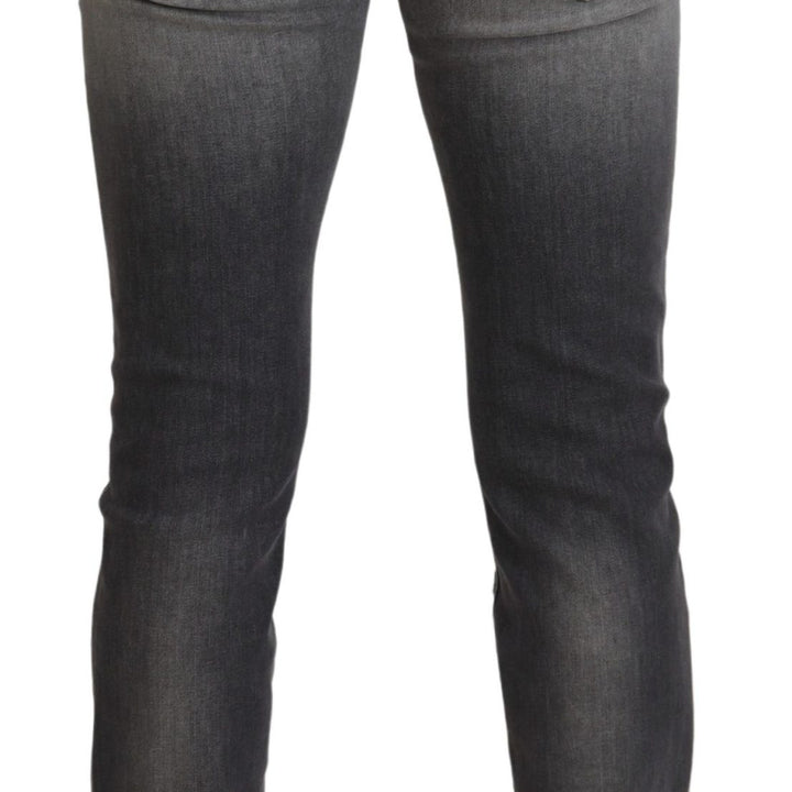 Dolce & Gabbana Gray Washed Cotton Skinny Denim Jeans