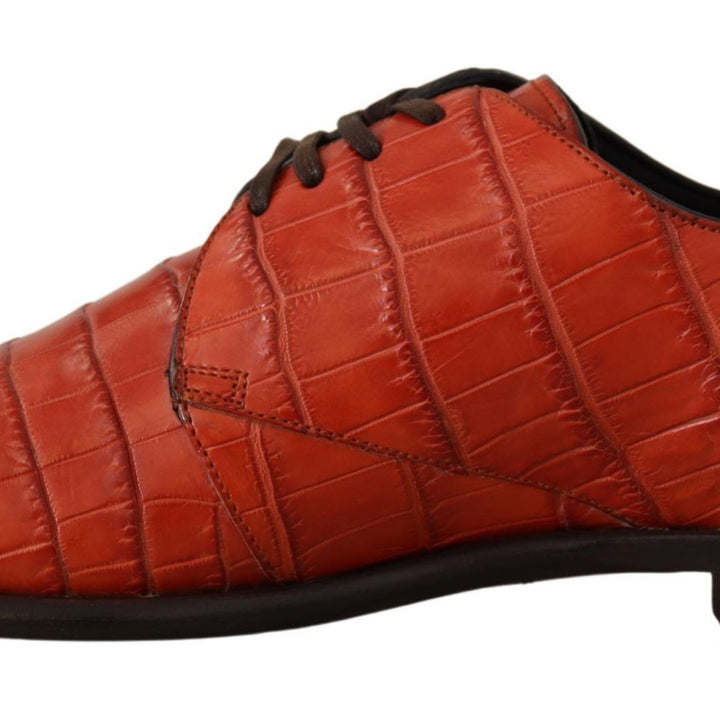 Dolce & Gabbana Orange Exotic Leather Dress Derby Shoes