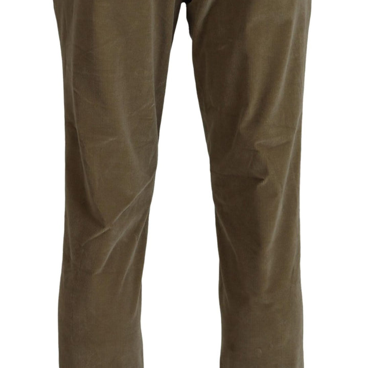 Tommy Hilfiger Brown Cotton Corduroy Casual Pants