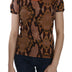 Just Cavalli Snake Skin Print Short Sleeve Top T-shirt