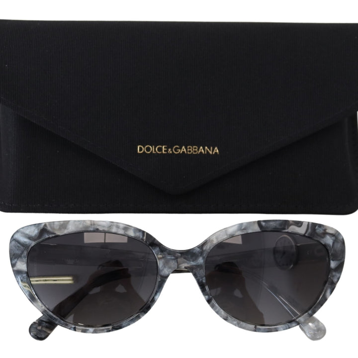 Dolce & Gabbana Gray DG4194 Acetate Logo Plaque Cat Eye Lens Sunglasses