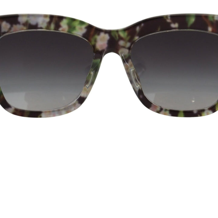 Dolce & Gabbana Black DG4231F Floral Acetate Rectangle Shades Sunglasses