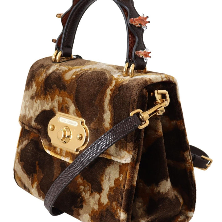 Dolce & Gabbana Brown Giraffe Crossbody Purse Borse WELCOME Purse