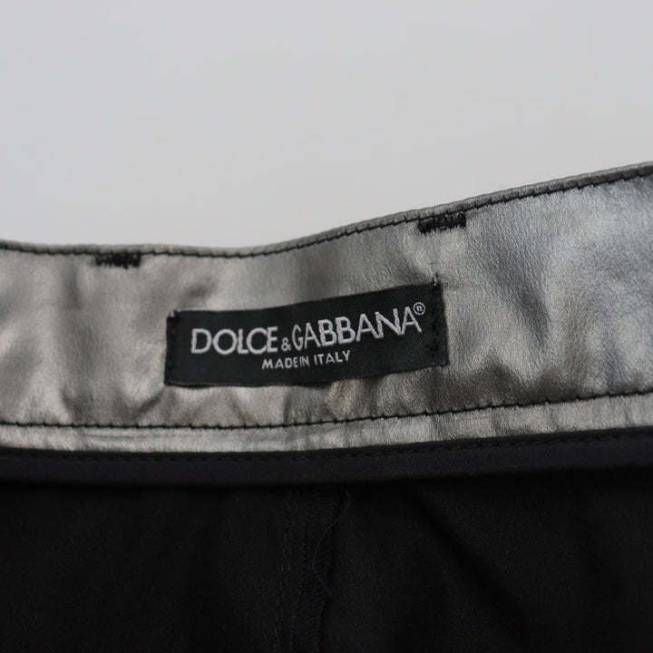 Dolce & Gabbana Metallic Silver High Waist Skinny Pants