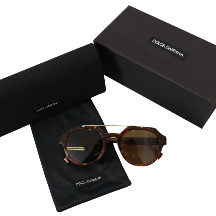 Dolce & Gabbana Brown DG4313F Plastic Full Rim Pilot Shape Sunglasses