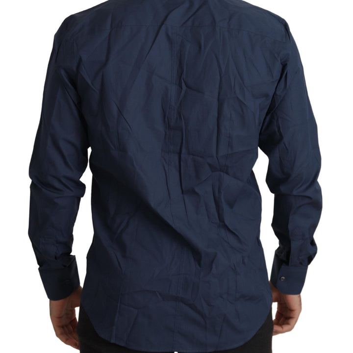 Dolce & Gabbana Blue Cotton MARTINI Slim Fit Dress Shirt
