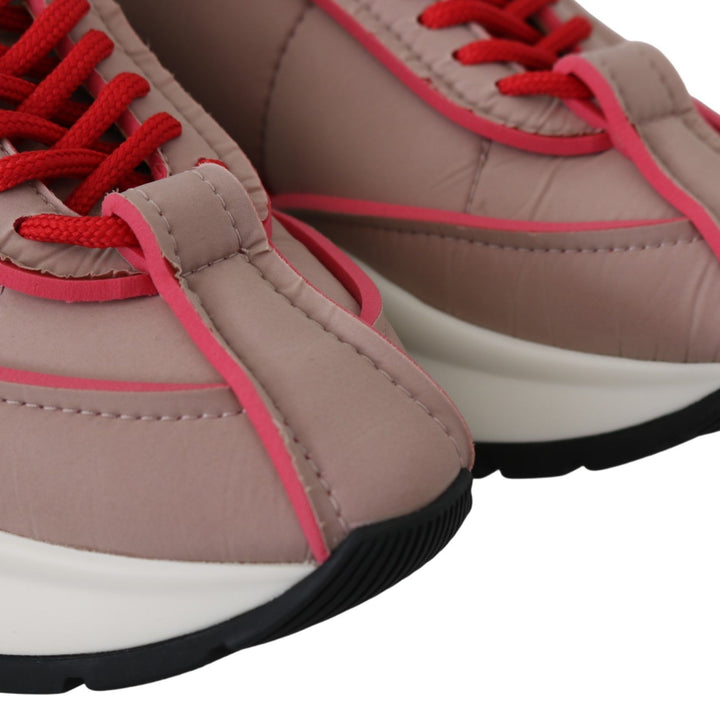 Jimmy Choo Ballet Pink and Red Raine Sneakers