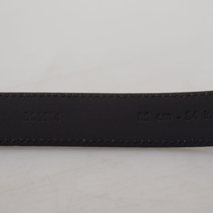 Dolce & Gabbana Dark Brown Leather Antique Metal Buckle Men Belt