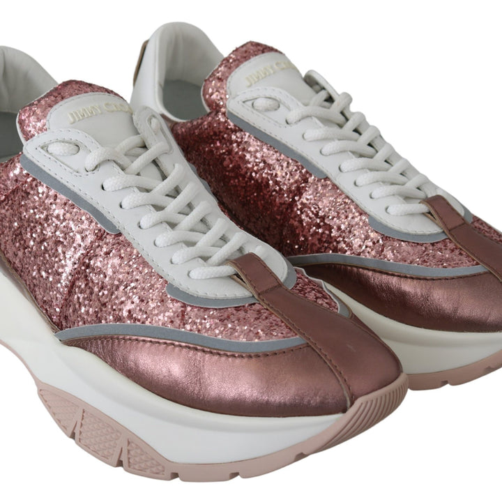 Jimmy Choo Pink Candyfloss Leather Raine Sneakers