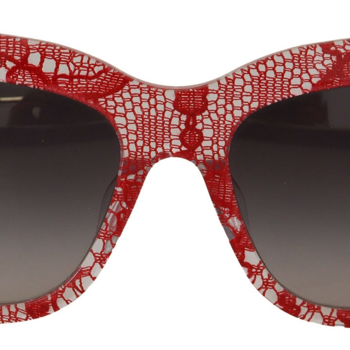 Dolce & Gabbana Red DG4231F Lace Acetate Rectangle Shades Sunglasses