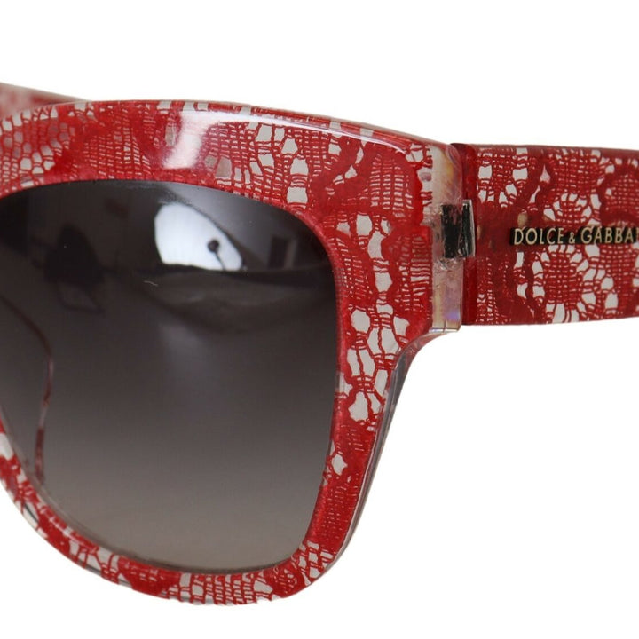 Dolce & Gabbana Red DG4231F Lace Acetate Rectangle Shades Sunglasses