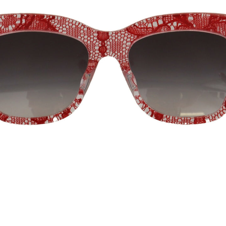 Dolce & Gabbana Red DG4231F Lace Acetate Rectangle Shades Sunglasses