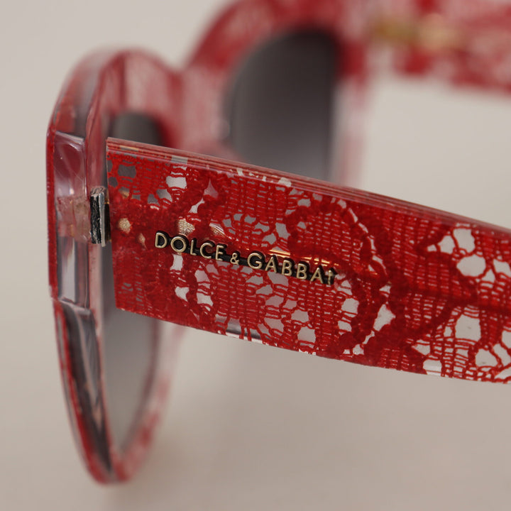 Dolce & Gabbana Red DG4231F Lace Acetate Rectangle Shades Sunglasses