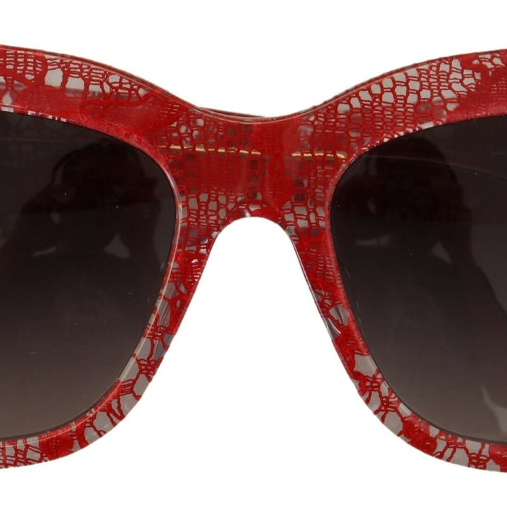 Dolce & Gabbana Red DG4231F Lace Acetate Rectangle Shades Sunglasses