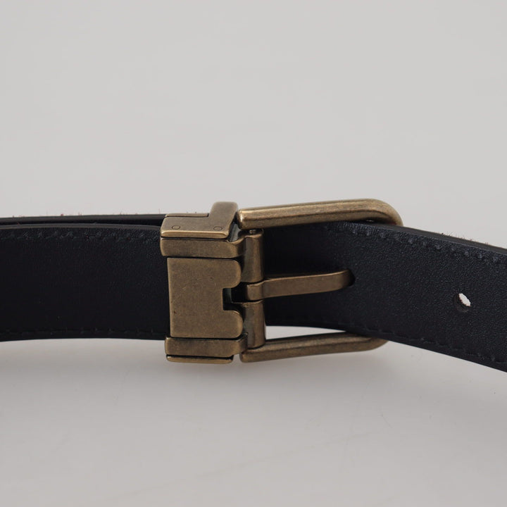 Dolce & Gabbana Brown Calf Leather Antique Metal Buckle Men