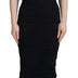 Dolce & Gabbana Black Sheath Midi Bodycon Lace Silk Dress