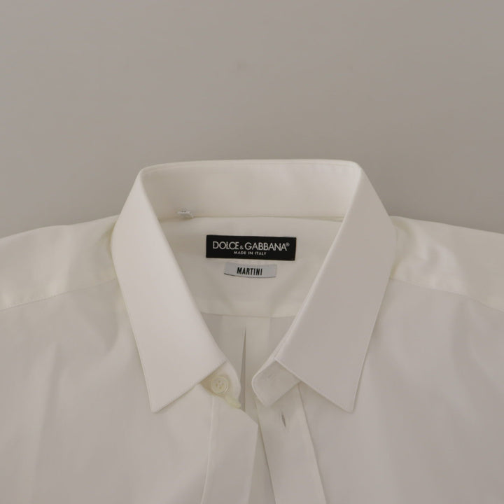 Dolce & Gabbana White Cotton Blend Formal MARTINI Shirt