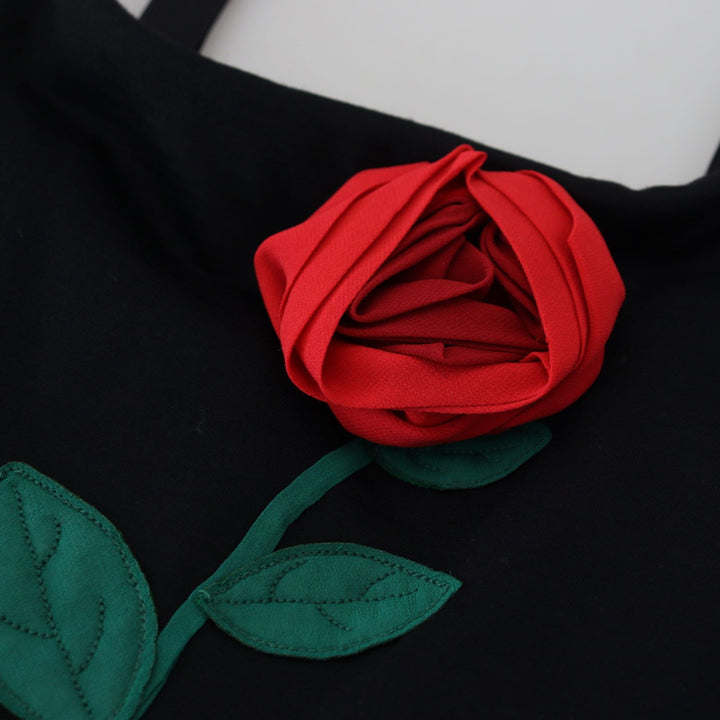 Dolce & Gabbana Black Sheath Bodycon Stretch Roses Dress