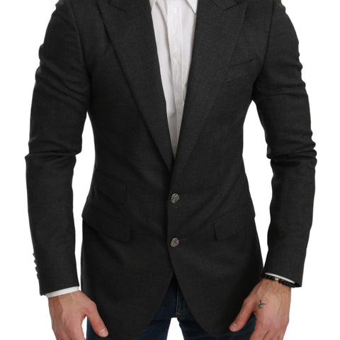 Dolce & Gabbana Gray NAPOLI Slim Fit Jacket Wool Blazer