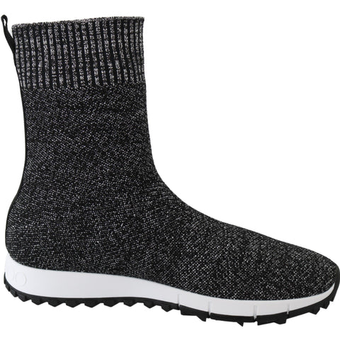 Jimmy Choo Black Silver Lurex Mix Norway Sneakers