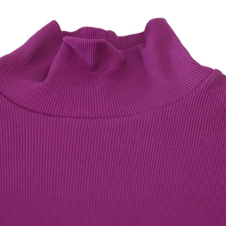 Dolce & Gabbana Purple Turtle Neck Cropped Pullover Sweater