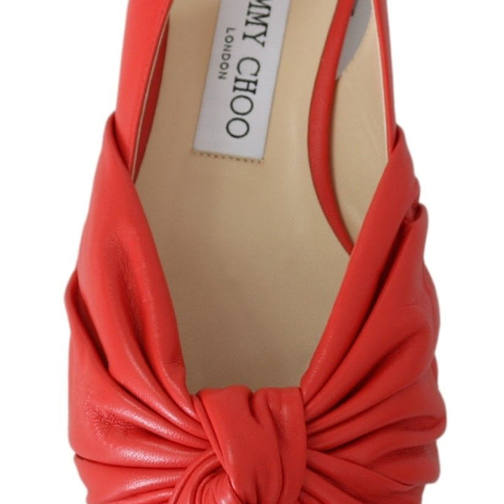 Jimmy Choo Annabell Flat Nap Chilli Leather Flat Shoes