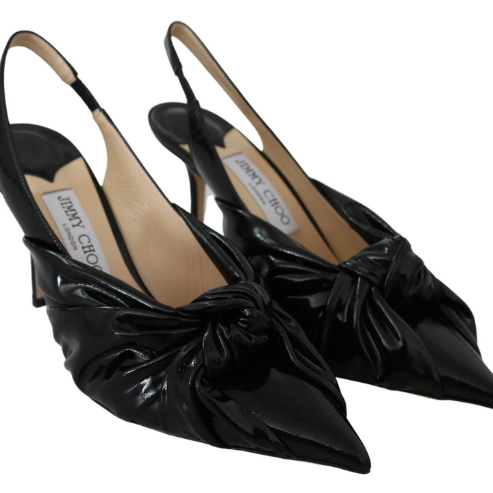 Jimmy Choo Black Patent Leather Annabell 85 Pumps