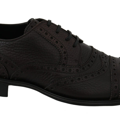 Dolce & Gabbana Brown Leather Brogue Derby Dress Shoes