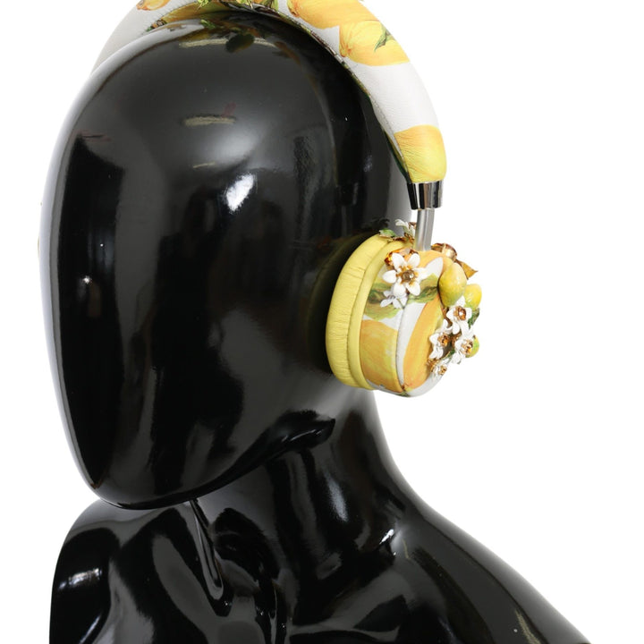 Dolce & Gabbana Yellow Lemon Crystal Floral Headset Headphones