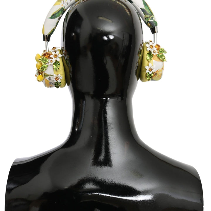 Dolce & Gabbana Yellow Lemon Crystal Floral Headset Headphones