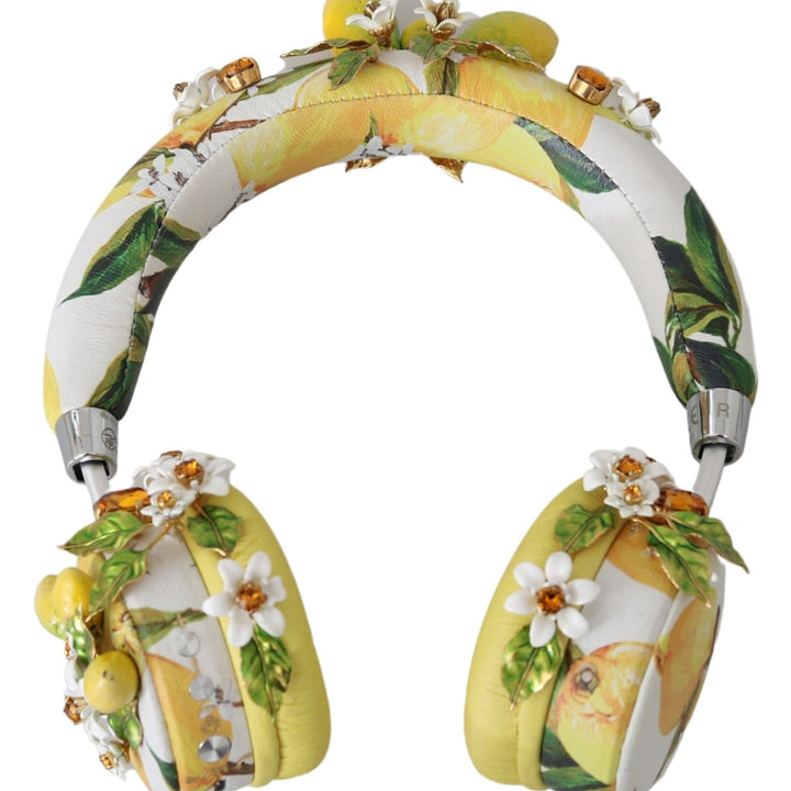 Dolce & Gabbana Yellow Lemon Crystal Floral Headset Headphones