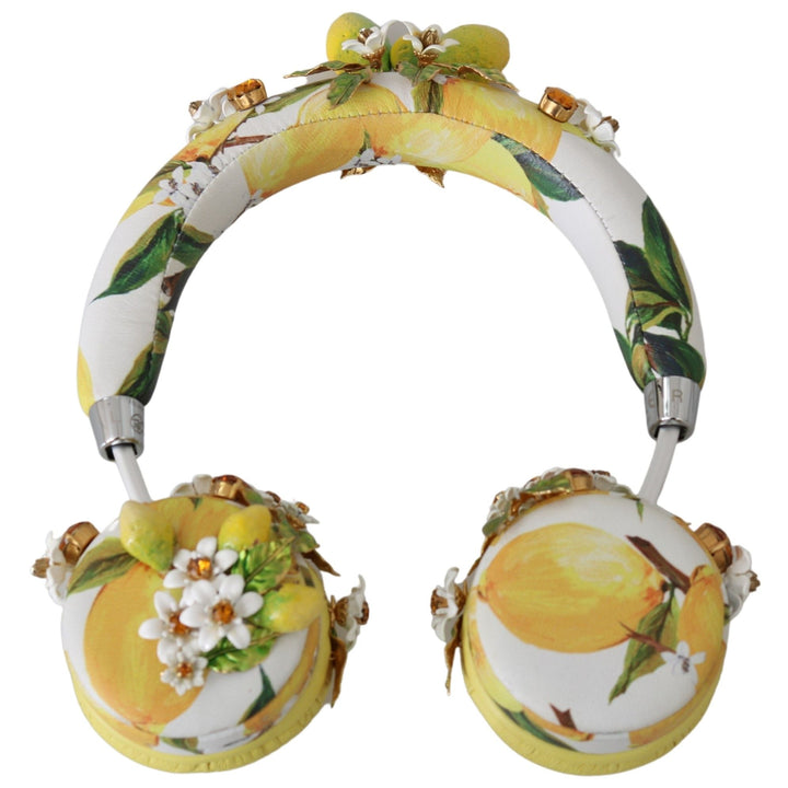 Dolce & Gabbana Yellow Lemon Crystal Floral Headset Headphones