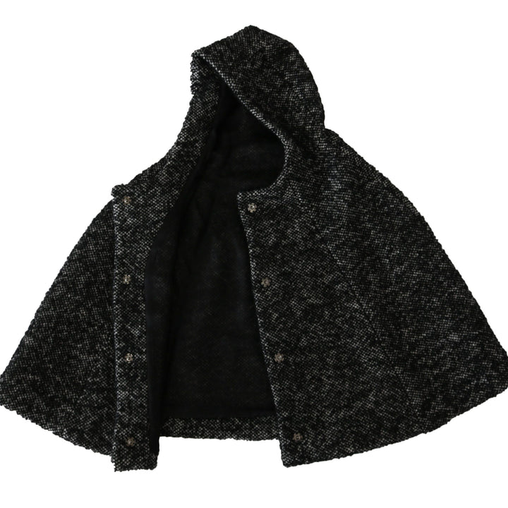 Dolce & Gabbana Gray Tweet Wool Shoulder Hat Hooded Scarf