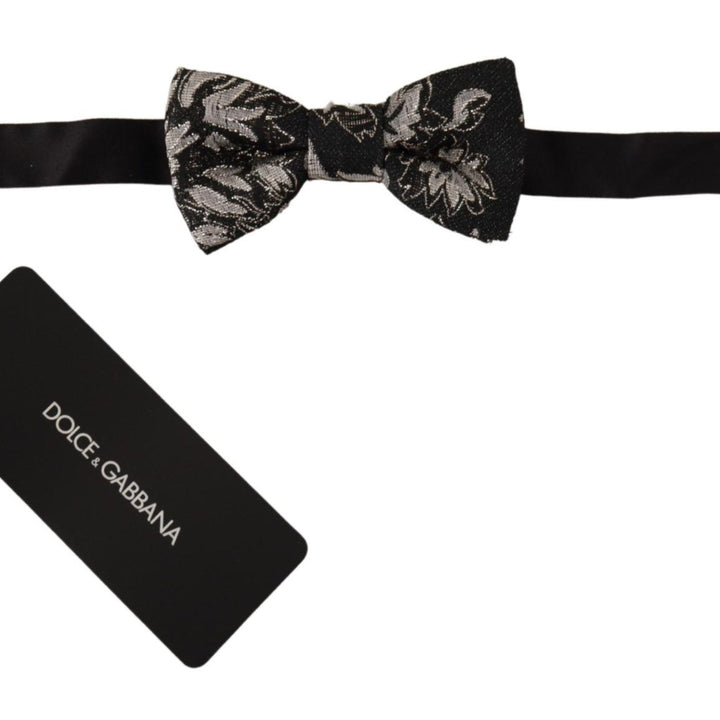 Dolce & Gabbana Black Fantasy Pattern Adjustable Neck Papillon Bow Tie