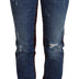 Dolce & Gabbana Blue Checkered Back Skinny Denim Jeans