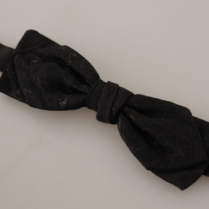 Dolce & Gabbana Black 100% Silk Adjustable  Bow Tie