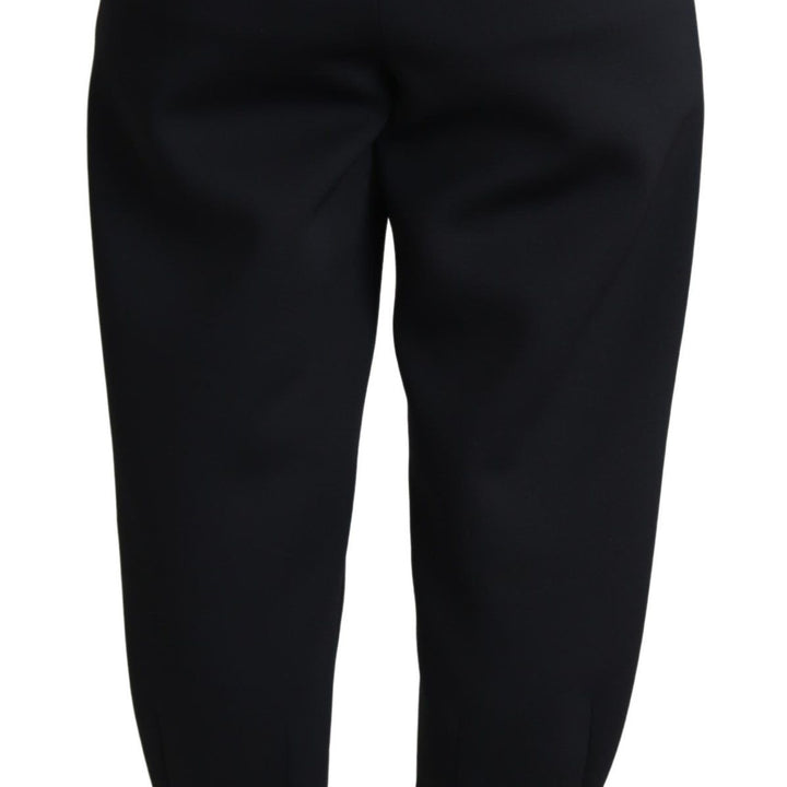 Dolce & Gabbana Black Cropped Dress High Waist Polyester Pants