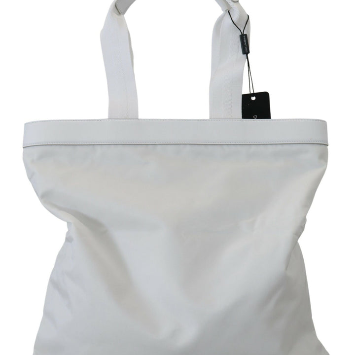 Dolce & Gabbana White Nylon DG Logo Women Shopping Hand Tote Bag