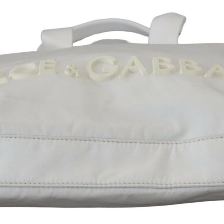 Dolce & Gabbana White Nylon DG Logo Women Shopping Hand Tote Bag