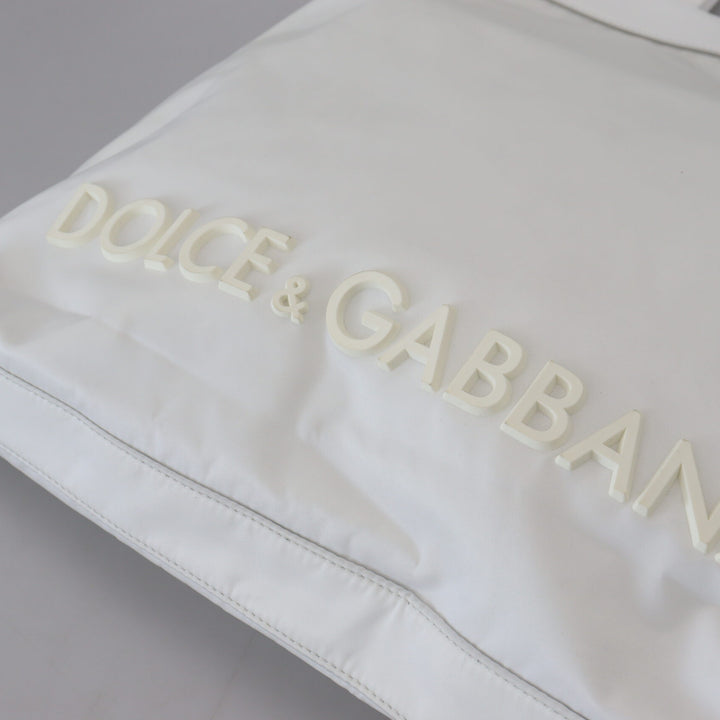 Dolce & Gabbana White Nylon DG Logo Women Shopping Hand Tote Bag