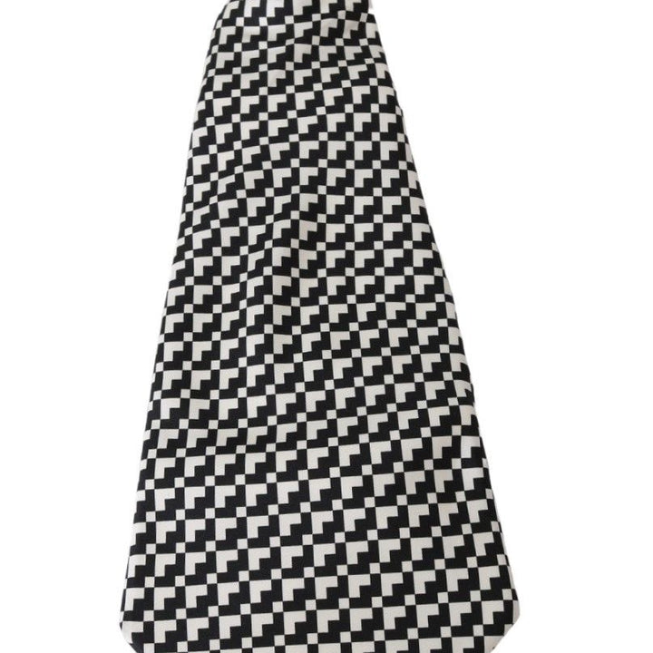 Dolce & Gabbana Black Patterned Mens Necktie 100% Silk Tie