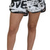 Dolce & Gabbana White Graffiti Print Cotton Bermuda Shorts