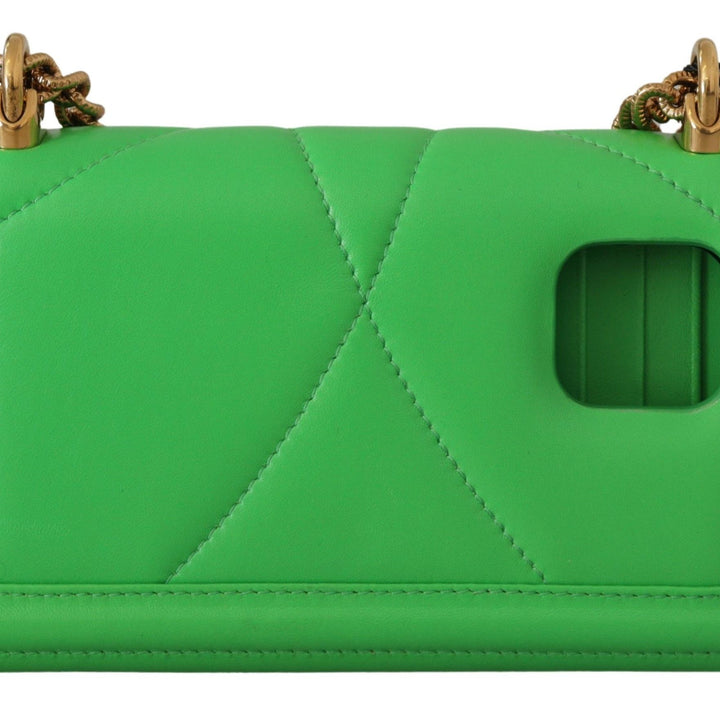 Dolce & Gabbana Green Leather Devotion Cardholder IPHONE 11 PRO Wallet