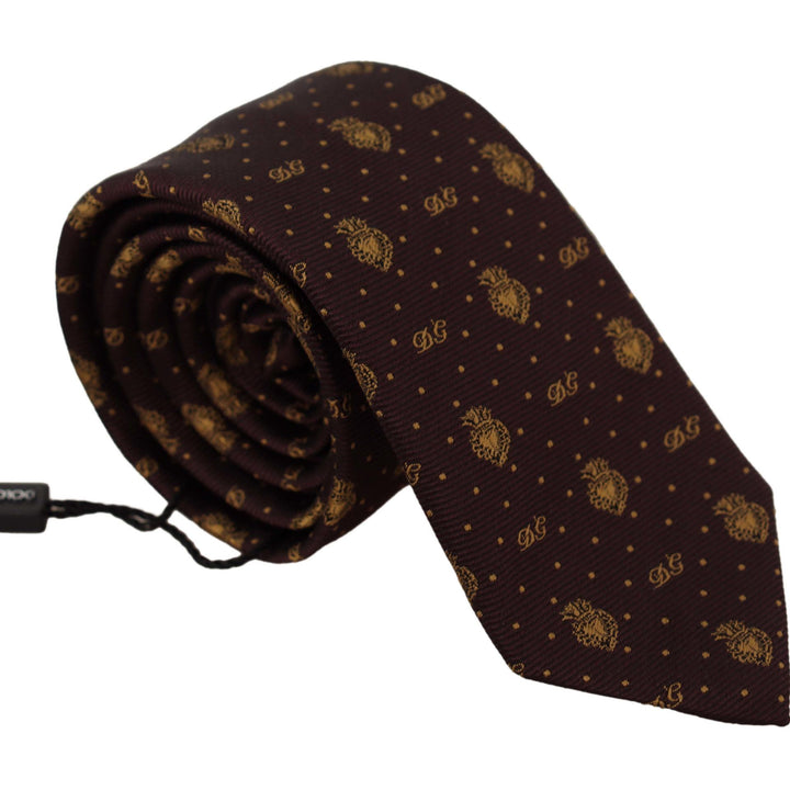 Dolce & Gabbana Black Heart DG Logo Adjustable Tie