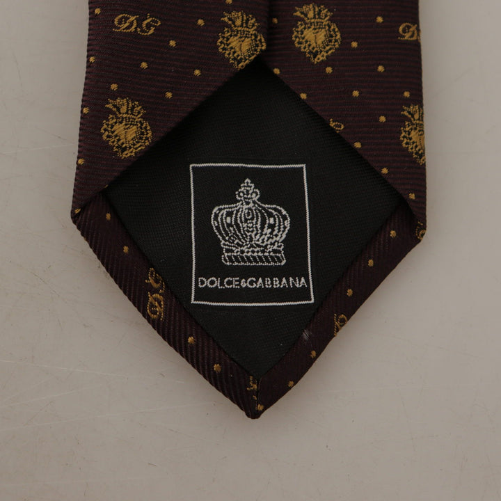 Dolce & Gabbana Black Heart DG Logo Adjustable Tie