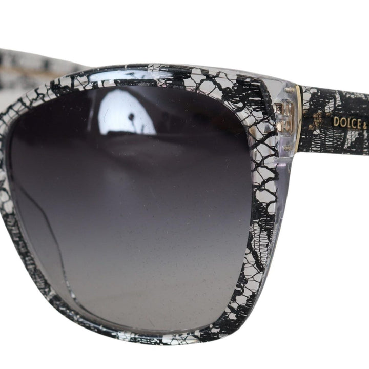 Dolce & Gabbana Black Lace White Acetate Frame DG4111M Shades Sunglasses