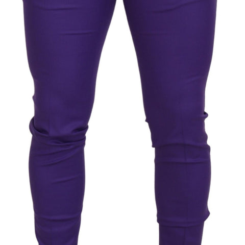 Dolce & Gabbana Purple Wool Slim Fit Chino Pants