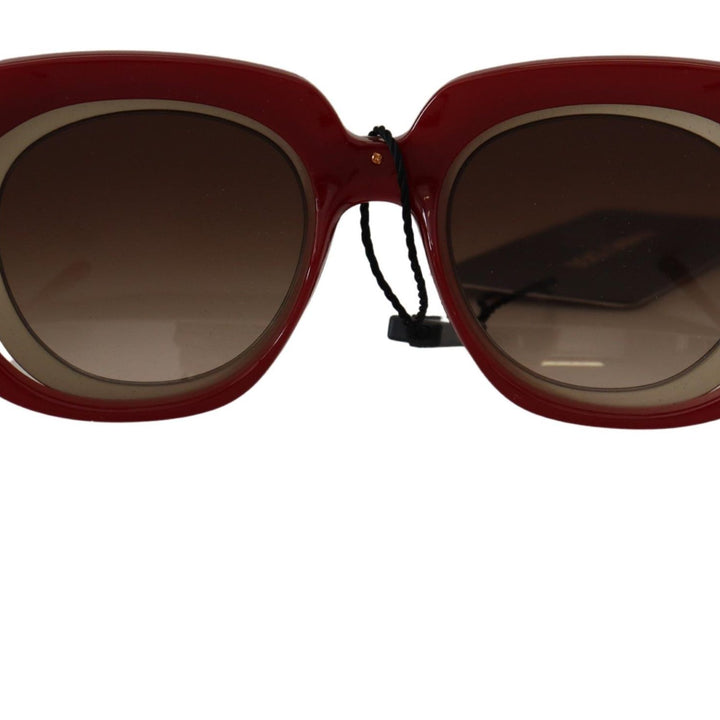 Dolce & Gabbana Red Full Rim Gradient Lens Frame Sunglasses